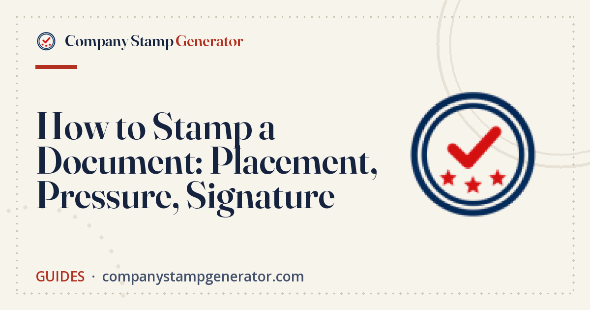 Stapm Images How to Stamp a Document: Placement, Pressure, Signature
